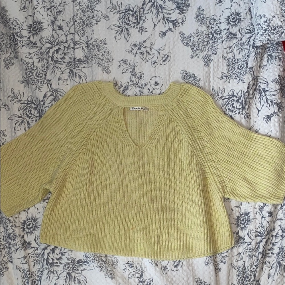 Yellow sweater crop top